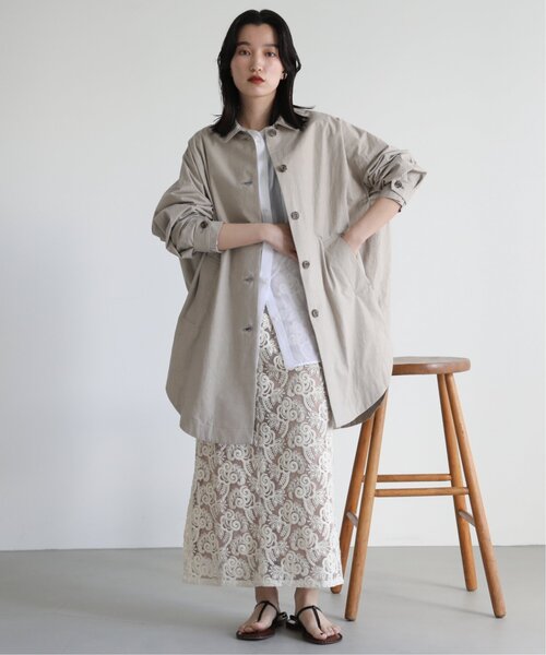 MJUKA.（ミューカ）の「ORIHIMEDAKI DYEING WIDE SHILHOUETTE COAT（その他アウター・レディース・ベージュ/ブラウン・FREE）」の8枚目の写真