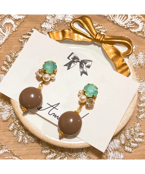 tone(トーン)の「【LoveAmooN】pampasglassbijou (MA)(ピアス(両耳用)・レディース・ゴールド・FREE)」の8枚目の写真