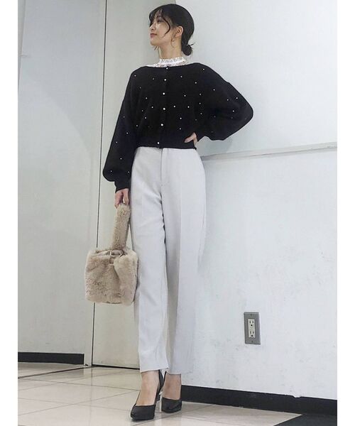 MERCURYDUO（マーキュリーデュオ）の「ビジュー付ニットカーディガン（カーディガン/ボレロ・レディース・ダークブラウン/オフホワイト/ベビーピンク・FREE）」の12枚目の写真