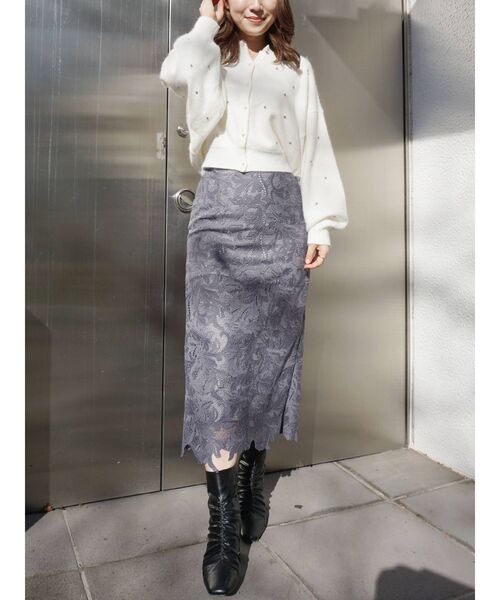 MERCURYDUO（マーキュリーデュオ）の「ビジュー付ニットカーディガン（カーディガン/ボレロ・レディース・ダークブラウン/オフホワイト/ベビーピンク・FREE）」の14枚目の写真