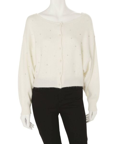 MERCURYDUO（マーキュリーデュオ）の「ビジュー付ニットカーディガン（カーディガン/ボレロ・レディース・ダークブラウン/オフホワイト/ベビーピンク・FREE）」の20枚目の写真