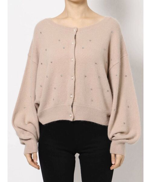 MERCURYDUO（マーキュリーデュオ）の「ビジュー付ニットカーディガン（カーディガン/ボレロ・レディース・ダークブラウン/オフホワイト/ベビーピンク・FREE）」の21枚目の写真