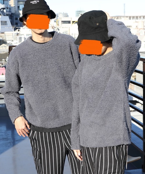 8(eight)(エイト)の「モコモコクルーニットニット(ニット/セーター・メンズ・グレイッシュベージュ/チャコール・MEDIUM/LARGE)」の11枚目の写真