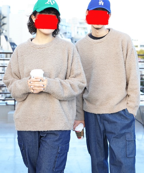 8(eight)(エイト)の「モコモコクルーニットニット(ニット/セーター・メンズ・グレイッシュベージュ/チャコール・MEDIUM/LARGE)」の20枚目の写真