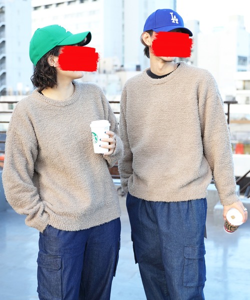 8(eight)(エイト)の「モコモコクルーニットニット(ニット/セーター・メンズ・グレイッシュベージュ/チャコール・MEDIUM/LARGE)」の8枚目の写真