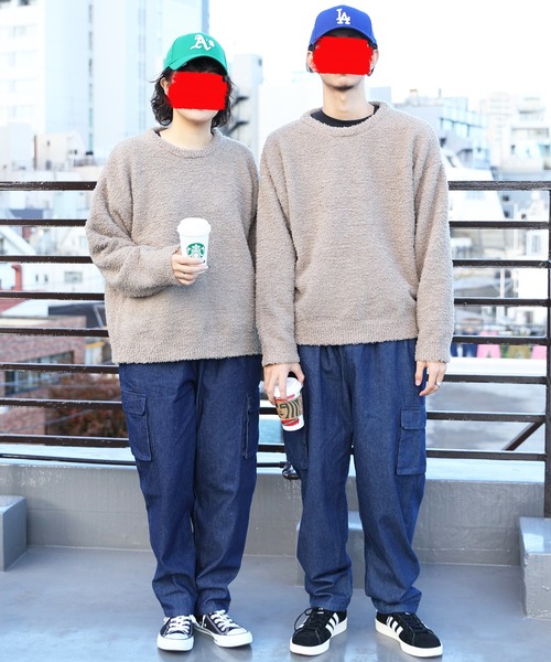 8(eight)(エイト)の「モコモコクルーニットニット(ニット/セーター・メンズ・グレイッシュベージュ/チャコール・MEDIUM/LARGE)」の4枚目の写真