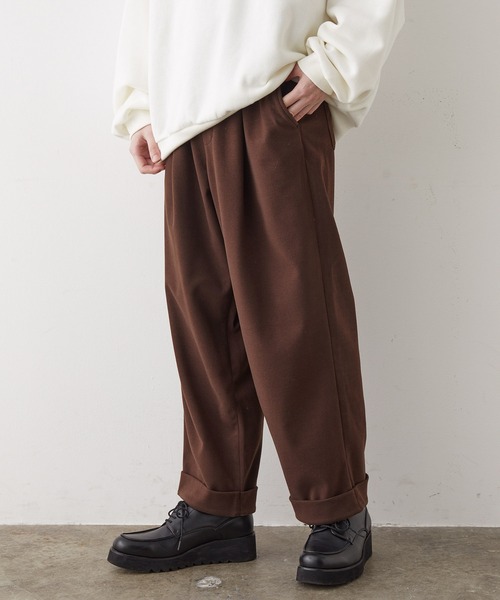 JUNRED(ジュンレッド)の「【tai×JUNRed】モイストタッチワイドテーパードパンツ(スラックス・メンズ・チャコールグレー/ブラウン/グレー・S/M/L)」の5枚目の写真