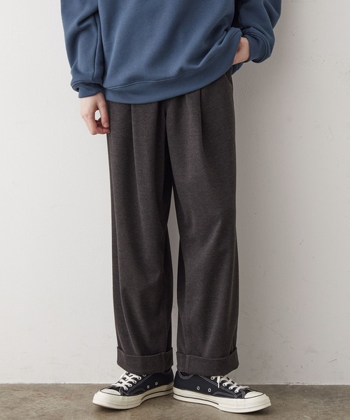 JUNRED(ジュンレッド)の「【tai×JUNRed】モイストタッチワイドテーパードパンツ(スラックス・メンズ・チャコールグレー/ブラウン/グレー・S/M/L)」の7枚目の写真