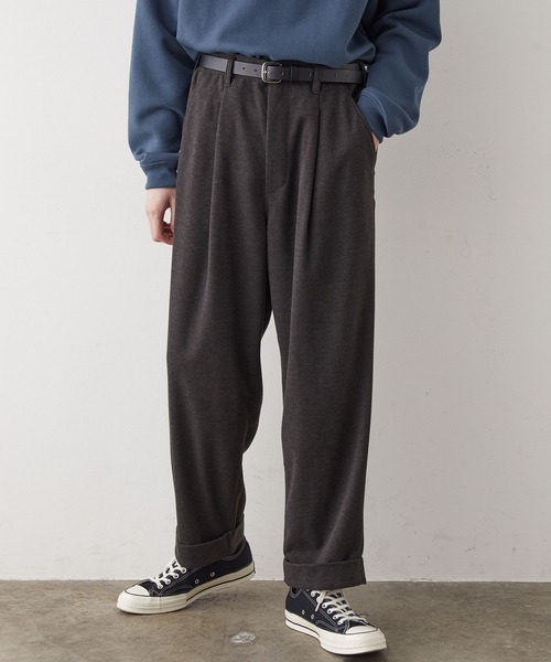 JUNRED(ジュンレッド)の「【tai×JUNRed】モイストタッチワイドテーパードパンツ(スラックス・メンズ・チャコールグレー/ブラウン/グレー・S/M/L)」の8枚目の写真