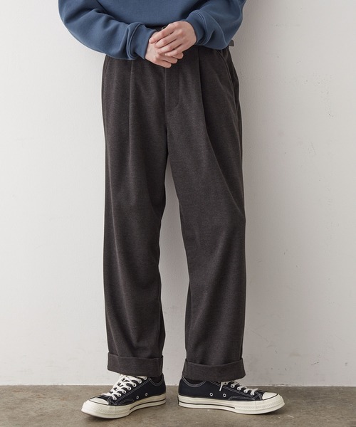 JUNRED(ジュンレッド)の「【tai×JUNRed】モイストタッチワイドテーパードパンツ(スラックス・メンズ・チャコールグレー/ブラウン/グレー・S/M/L)」の9枚目の写真