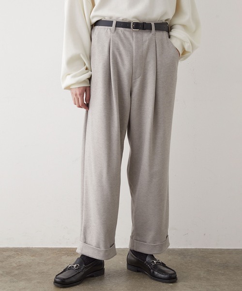 JUNRED(ジュンレッド)の「【tai×JUNRed】モイストタッチワイドテーパードパンツ(スラックス・メンズ・チャコールグレー/ブラウン/グレー・S/M/L)」の12枚目の写真