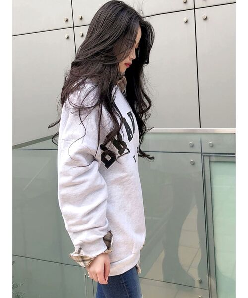 GYDA（ジェイダ）の「BRAVERYスウェットTOPS（Tシャツ/カットソー・レディース・ライトグレー/チャコールグレー/ベージュ・FREE）」の14枚目の写真