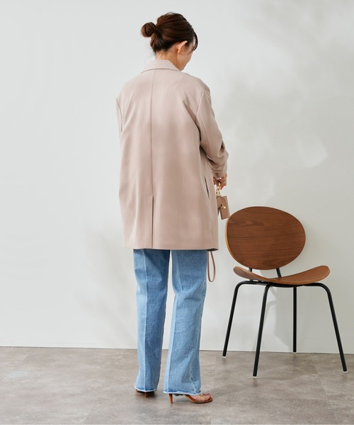 DouDou（ドゥドゥ）の「ダブルジャケット（テーラードジャケット・レディース・ベージュ/ネイビー・FREE）」の8枚目の写真