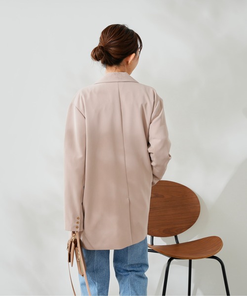 DouDou（ドゥドゥ）の「ダブルジャケット（テーラードジャケット・レディース・ベージュ/ネイビー・FREE）」の12枚目の写真