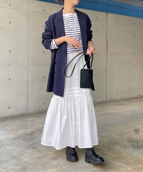 DouDou（ドゥドゥ）の「ダブルジャケット（テーラードジャケット・レディース・ベージュ/ネイビー・FREE）」の15枚目の写真