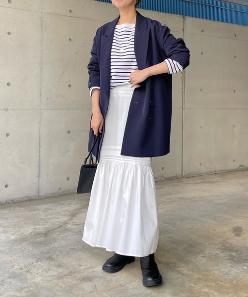 DouDou（ドゥドゥ）の「ダブルジャケット（テーラードジャケット・レディース・ベージュ/ネイビー・FREE）」の18枚目の写真