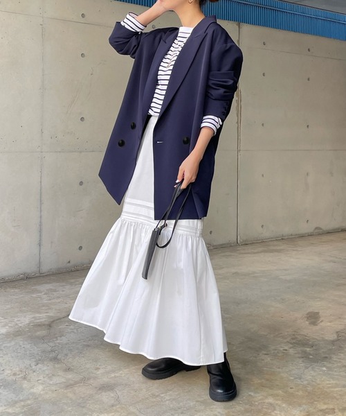 DouDou（ドゥドゥ）の「ダブルジャケット（テーラードジャケット・レディース・ベージュ/ネイビー・FREE）」の19枚目の写真