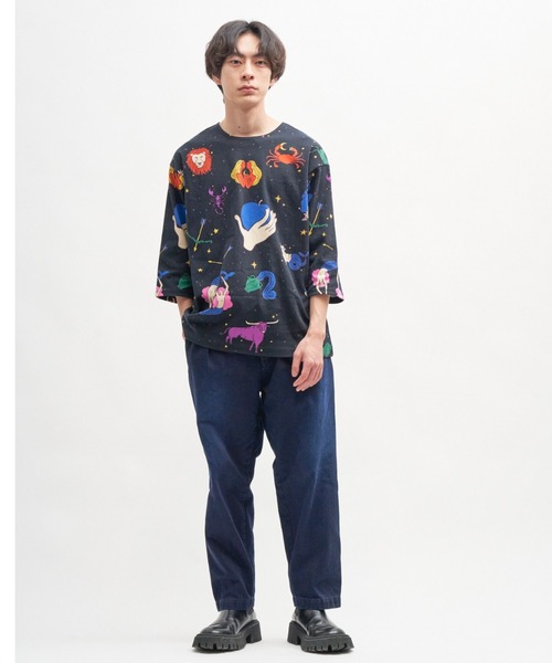 BOHEMIANS（ボヘミアンズ）の「BOHEMIANS/ボヘミアンズ　HOROSCOPE SMOOTH 8-SLEEVE TEE　BT-278　ホロスコープスムース8分袖ティー（Tシャツ/カットソー・レディース・ブラック・SMALL/MEDIUM/LARGE）」の5枚目の写真
