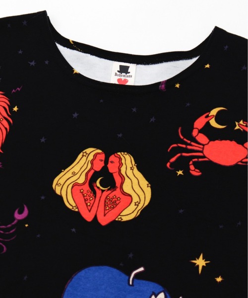 BOHEMIANS（ボヘミアンズ）の「BOHEMIANS/ボヘミアンズ　HOROSCOPE SMOOTH 8-SLEEVE TEE　BT-278　ホロスコープスムース8分袖ティー（Tシャツ/カットソー・レディース・ブラック・SMALL/MEDIUM/LARGE）」の3枚目の写真