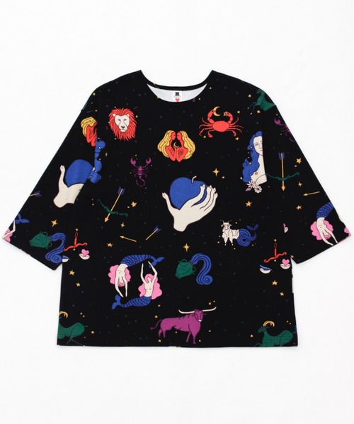 BOHEMIANS（ボヘミアンズ）の「BOHEMIANS/ボヘミアンズ　HOROSCOPE SMOOTH 8-SLEEVE TEE　BT-278　ホロスコープスムース8分袖ティー（Tシャツ/カットソー・レディース・ブラック・SMALL/MEDIUM/LARGE）」の4枚目の写真