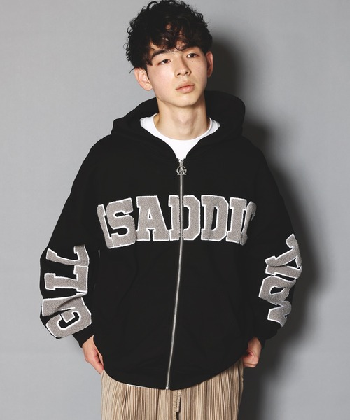 GALLIS ADDICTION（ガリスアディクション）の「GA SAGARA-LOGO ZIP HOODIE/サガラ ワッペン ジップパーカー（パーカー・レディース・ブラック/ライトグレー/ブルー・M/L）」の2枚目の写真