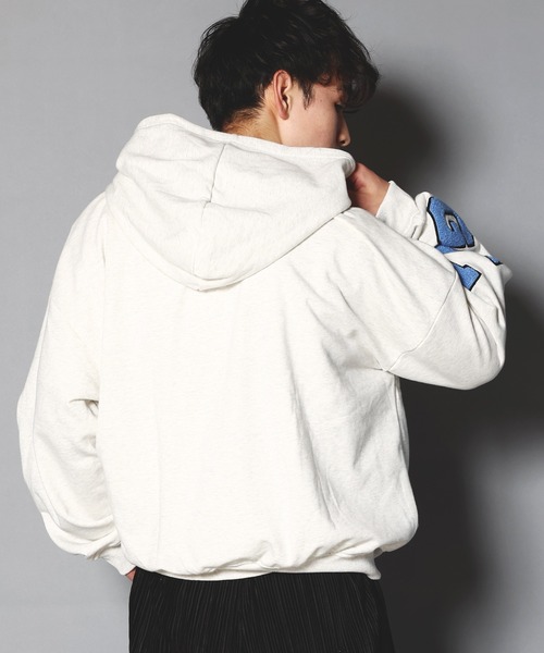 GALLIS ADDICTION（ガリスアディクション）の「GA SAGARA-LOGO ZIP HOODIE/サガラ ワッペン ジップパーカー（パーカー・レディース・ブラック/ライトグレー/ブルー・M/L）」の6枚目の写真