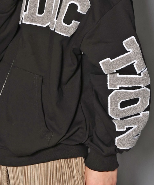 GALLIS ADDICTION（ガリスアディクション）の「GA SAGARA-LOGO ZIP HOODIE/サガラ ワッペン ジップパーカー（パーカー・レディース・ブラック/ライトグレー/ブルー・M/L）」の8枚目の写真