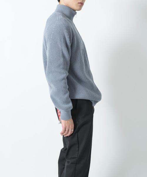 BATONER(バトナー)の「【BATONER】シグネチャー片畔ドライバーズニット SIGNATURE DRIVERS KNIT/BN-22SM-002(カーディガン/ボレロ・メンズ・ベージュ/グレイッシュブルー・2/3)」の12枚目の写真