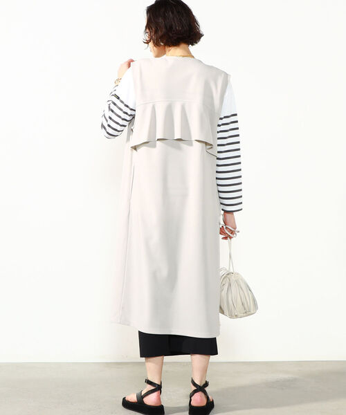 NOLLEY’S(ノーリーズ)の「◇【WEB限定】バックフリルロングジレ(ベスト・レディース・ライトグレー/キャメル/ダークネイビー・FREE)」の11枚目の写真