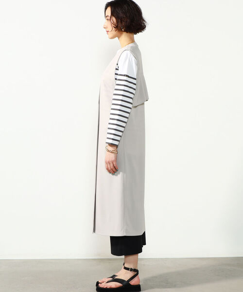 NOLLEY’S(ノーリーズ)の「◇【WEB限定】バックフリルロングジレ(ベスト・レディース・ライトグレー/キャメル/ダークネイビー・FREE)」の5枚目の写真