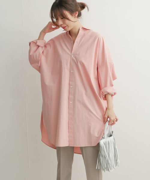 URBAN RESEARCH DOORS(アーバンリサーチドアーズ)の「コットンビッグシャツ(シャツ/ブラウス・レディース・ライトグレー/ピンク/ブルー・1)」の7枚目の写真