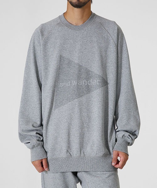 and wander（アンドワンダー）の「and wander / アンドワンダー：sweat crew：5741284002[PIE]（スウェット・メンズ・グレー・4/3/5）」の6枚目の写真