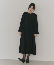 kaene | Aラインロングスリーブワンピース［ブラックフォーマル対応］(スーツセット)