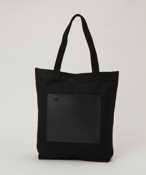 RAGEBLUE（レイジブルー）の「レザーキリカエ/キャンバストートバッグ/264947（トートバッグ・メンズ・ブラック/ダークグレー・FREE）」の5枚目の写真