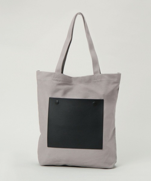 RAGEBLUE（レイジブルー）の「レザーキリカエ/キャンバストートバッグ/264947（トートバッグ・メンズ・ブラック/ダークグレー・FREE）」の6枚目の写真