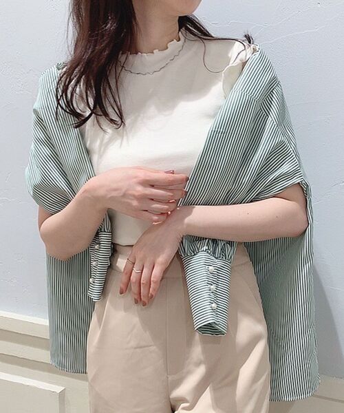 MAJESTIC LEGON（マジェスティックレゴン）の「着回しルーズシャツ（シャツ/ブラウス・レディース・グリーン系その他/ブルー系その他2/オフホワイト・MEDIUM）」の4枚目の写真