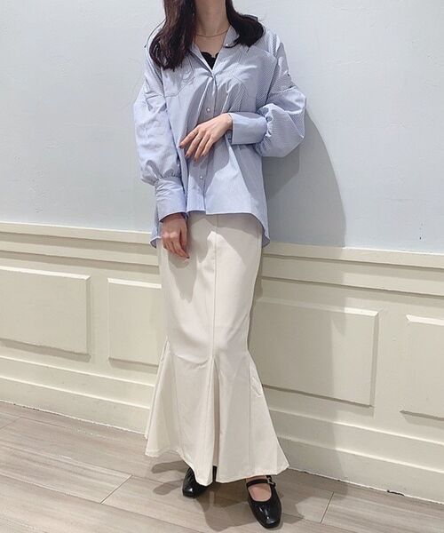 MAJESTIC LEGON（マジェスティックレゴン）の「着回しルーズシャツ（シャツ/ブラウス・レディース・グリーン系その他/ブルー系その他2/オフホワイト・MEDIUM）」の9枚目の写真