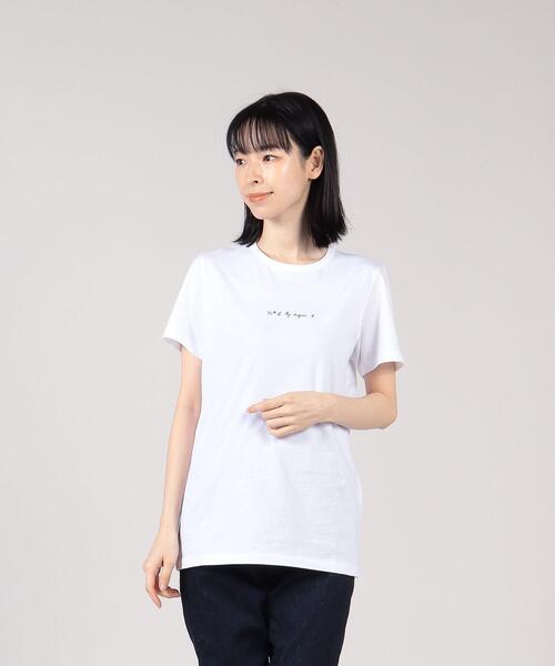 To b. by agnes b.（トゥービーバイアニエスベー）の「WR12 TS ミニロゴTシャツ（Tシャツ/カットソー・レディース・ホワイト・38/40）」の2枚目の写真