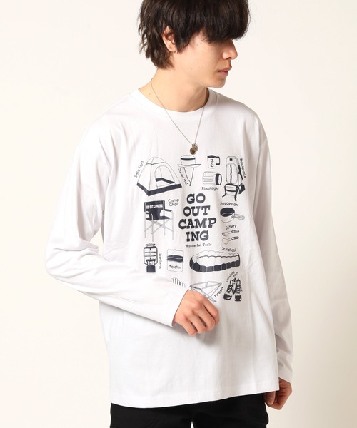 ARCADE(アーケード)の「ロンT Tシャツ 長袖 / アウトドア デザイン(Tシャツ/カットソー・メンズ・ベージュ系2/ブラック系3/ワイン系2/ホワイト系3/ベージュ系3/ホワイト系1/ブラック系2/ブラック系1/ワイン系3/ベージュ系1/ワイン系1/ホワイト系2・L/LL/M)」の4枚目の写真