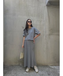 TRUNC | Back Hem Cut Tops × Flare Skirt(ワンピース)