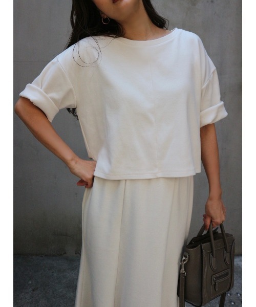 TRUNC(トランクエイティーエイト)の「Back Hem Cut Tops × Flare Skirt(ワンピース・レディース・ホワイト/ブラック/グレー・FREE)」の4枚目の写真