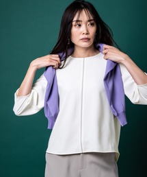 A/C DESIGN BY ALPHA CUBIC（エーシーデザインバイアルファキュービック）の「カラーラインパイピングブラウス（シャツ/ブラウス）」