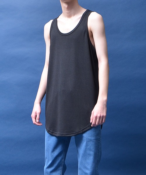 MinoriTY(マイノリティ)の「【MinoriTY】タンクトップ セミロング丈 裾ラウンドタイプ レイヤード Tシャツ重ね着用 インナー メンズ(タンクトップ・メンズ・ブラック/ホワイト/グレー/モカ/ピンク/ブラック×ホワイト/ラベンダー・M/L)」の19枚目の写真