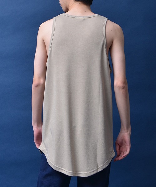 MinoriTY(マイノリティ)の「【MinoriTY】タンクトップ セミロング丈 裾ラウンドタイプ レイヤード Tシャツ重ね着用 インナー メンズ(タンクトップ・メンズ・ブラック/ホワイト/グレー/モカ/ピンク/ブラック×ホワイト/ラベンダー・M/L)」の12枚目の写真