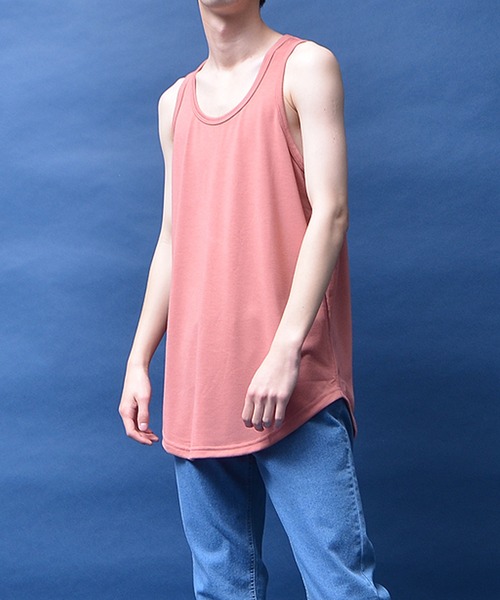 MinoriTY(マイノリティ)の「【MinoriTY】タンクトップ セミロング丈 裾ラウンドタイプ レイヤード Tシャツ重ね着用 インナー メンズ(タンクトップ・メンズ・ブラック/ホワイト/グレー/モカ/ピンク/ブラック×ホワイト/ラベンダー・M/L)」の10枚目の写真