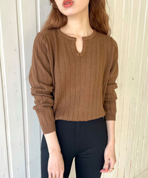 【GIMME GIMME】Key collar knit gimw22s003