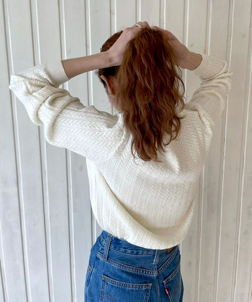 GIMME GIMME(ギミーギミー)の「【GIMME GIMME】Key collar knit gimw22s003(ニット/セーター・レディース・ブラウン/アイボリー・L/M)」の18枚目の写真