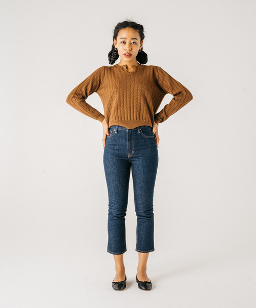 GIMME GIMME(ギミーギミー)の「【GIMME GIMME】Key collar knit gimw22s003(ニット/セーター・レディース・ブラウン/アイボリー・L/M)」の19枚目の写真