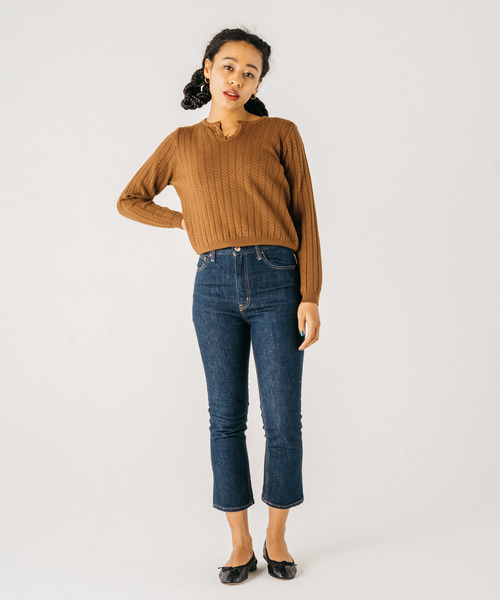 GIMME GIMME(ギミーギミー)の「【GIMME GIMME】Key collar knit gimw22s003(ニット/セーター・レディース・ブラウン/アイボリー・L/M)」の17枚目の写真