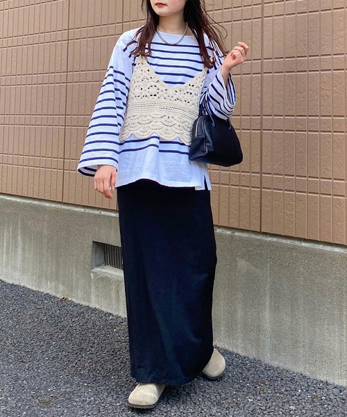 Riberry(リベリー)の「かぎ針編みキャミビスチェ(ベスト・レディース・ブラック/キナリ/A/B・FREE)」の7枚目の写真